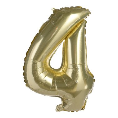 Folienballon ZAHL 4 XL ca.70cm, altgold