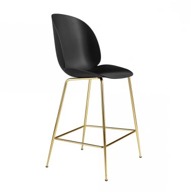 Gubi Beetle Counter Chair Gestell Messing 108cm schwarz/Sitz Polypropylen-Ku