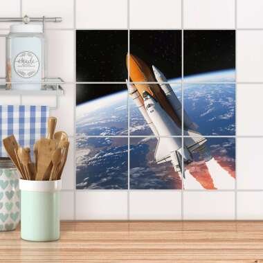Klebefliesen für Küche & Bad Design: Space Traveller 15x15 cm