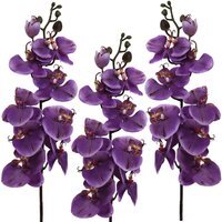 Kunstblume Orchideenzweig, lila, ca. 98 cm, 3 Stück