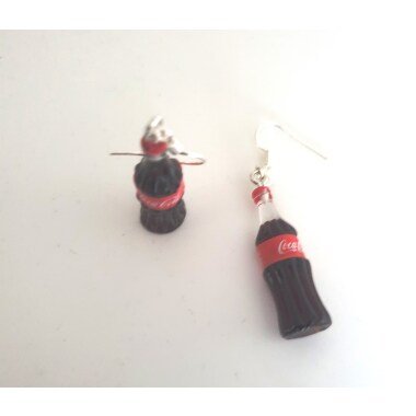 Ohrringe Ohrhaken Ohrhänger Cola-Flasche Handarbeit