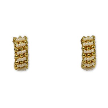 Schmuckperle in Gold & Vintage Gold Und Pearl Bead Halbkreisförmige Clip