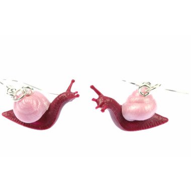 Schnecke Ohrringe Schnecken Miniblings Weinbergschnecke Salat Ohrhänger Pink