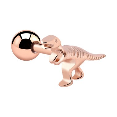 Tragus Piercing mit Dinosaurier Design, Rosé Vergoldeter Chirurgenstahl
