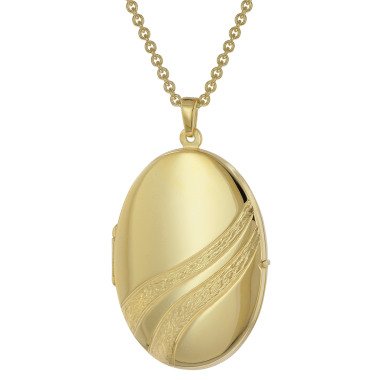 trendor 39095 Medaillon mit Damen-Halskette Gold auf Silber 925
