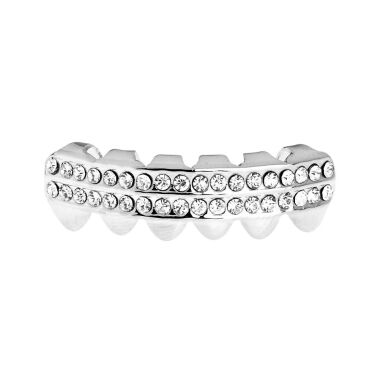 Zahnschmuck in Silber & One Size Fits All Bling Grillz DOUBLE DECK BOTTOM