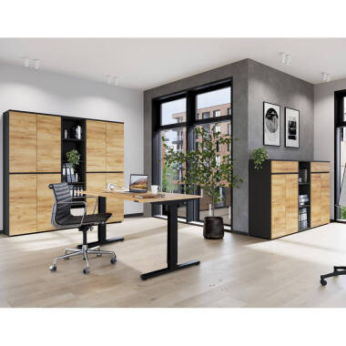 Büromöbel Set höhenverstellbarer Schreibtisch