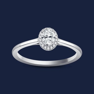 Cathedral Halo Oval Ring 950er Platin  