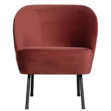 Design Designloungesessel & Lounge Sessel in Rotbraun Samt Retro Design