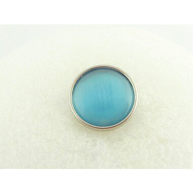Druckknopf Chunk Metall Silber Blau Opal Cat Eye, Armband, Ring, Kette