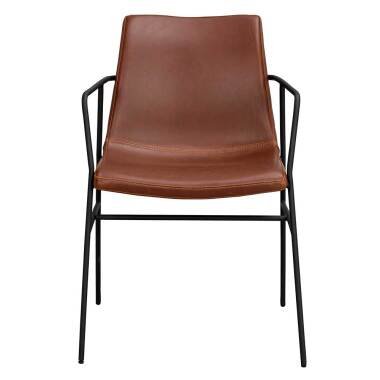 Esstisch Stühle in Braun Kunstleder Metall