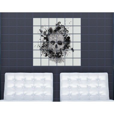 Fliesenbild Muster & Textur Quadrat Skull