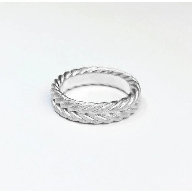 Geflochtener Ring in Silber, Zopfring, Freundschaftsring, Verlobungsring