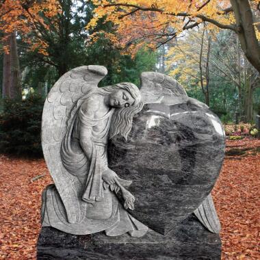 Grabstein mit Engel & Grabmal herzförmig mit Engel Figur Meriana