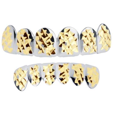 Grill in Silber & Silber Grillz One size fits all Diamond Cut II SET