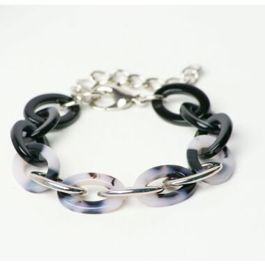 Modeschmuck Armband von Sweet7 aus Metall  Kunststoff in Schwarz  Grau  Silber