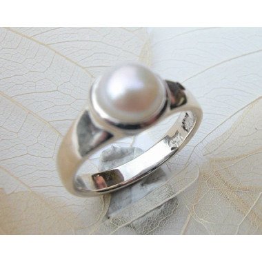 Perlenring Mit Rohdiamant Aus Silber 925, Statement Ring, Wunderschön