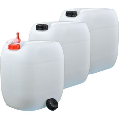 Plasteo 3er Set: 30 Liter Getränke u.Trinkwasserkanister