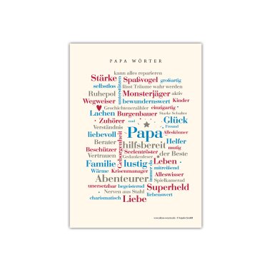 Postkarte Papa Wörter (DIN A6)
