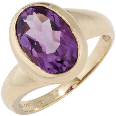 SIGO Damen Ring 585 Gold Gelbgold 1 Amethyst lila violett Goldring