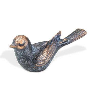 Stilvolle Grabfigur Vogel aus Bronzeguss oder Alu Vogel Lano / Bronze dunkelbr