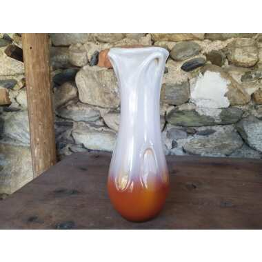 Vintage Keramik Vase, Art Deco Massive Creme