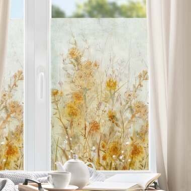 Fensterfolie Gelbe Wilde Blumenwiese