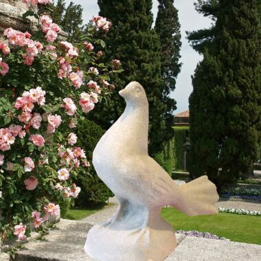 Garten Figur mit Taube Silvana / Portland weiß
