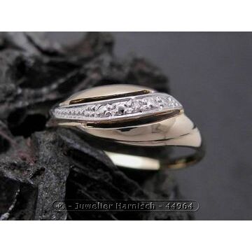 Gold Ring traumhaft Gold 585 bicolor Diamant