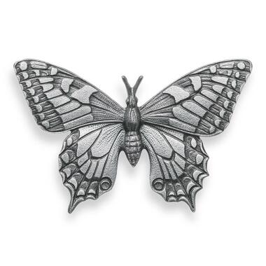 Grabstein Ornament in Grau & Elegante Aluminium Grabfigur in Schmetterlingsform
