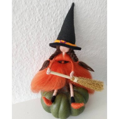 Kleine Gefilzte Hexe Mit Besen Halloween Deko Herbst Winter Dekoration