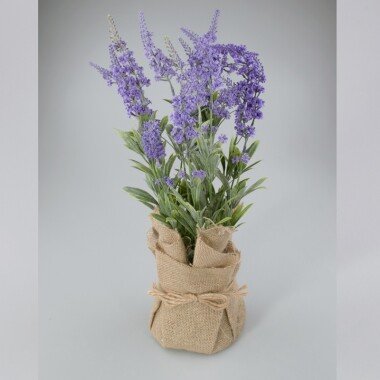 Kunstpflanze Kunstpflanze Lavendel im Jutesack XL
