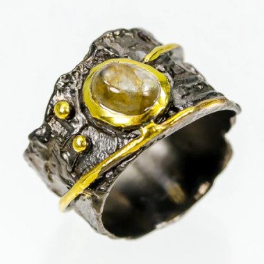 Labradorit-Ring aus Metall & Damenring in 925 Sterlingsilber Mit Labradorit