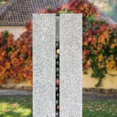 Moderner Grabstein Urnengrab & Heller Grabstein Urnen Grab modern mit Kugeln