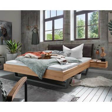 Polsterkopfteil Bett aus Kernbuche Massivholz