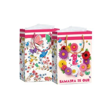 Schmetterlings-Blumen-Thema-Bevorzugung-Taschen-Mädchen-Personalisierte