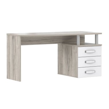 Schreibtisch Sandeiche - weiß 138 cm - RONDINO