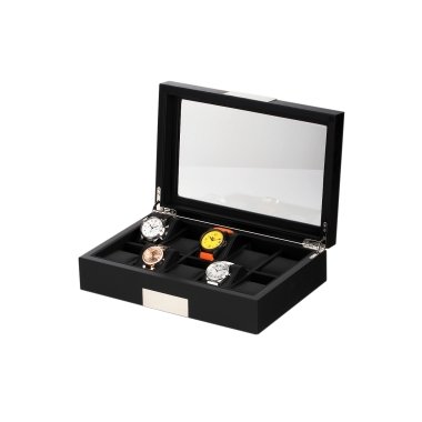 Uhrenbox mit Kunstleder & Rothenschild Uhrenbox RS-2350-10BL für 10 Uhren