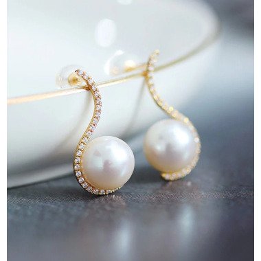10mm Natürliche Hohe Luster Weiß Perle Ohrringe