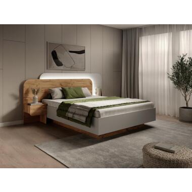 Bett mit Nachttischen 160 x 200 cm Mit LEDs