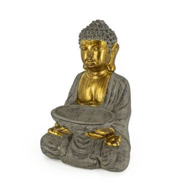 Buddha, sitzend mit Vogelbad | Rivanto