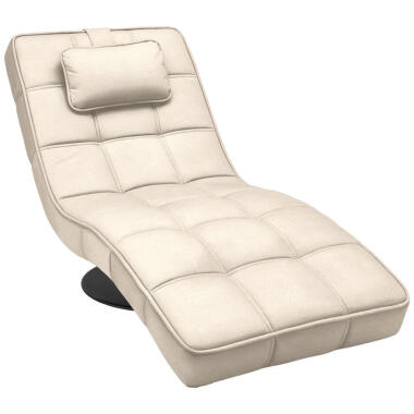 Design Relaxliege & Hom`in Relaxliege , Beige , Textil , Uni , 1-Sitzer