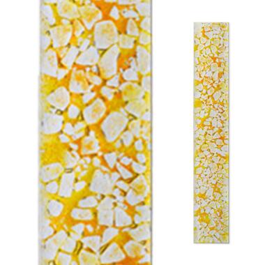 Grabstein Verzierung mit Händen & Besondere Grabmal Glasstele in Gelb-Weiß