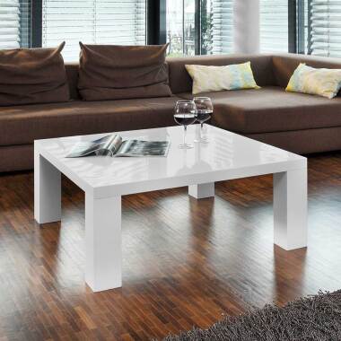Hochglanz Couchtisch & Sofa Tisch in Weiß Hochglanz 90 cm breit