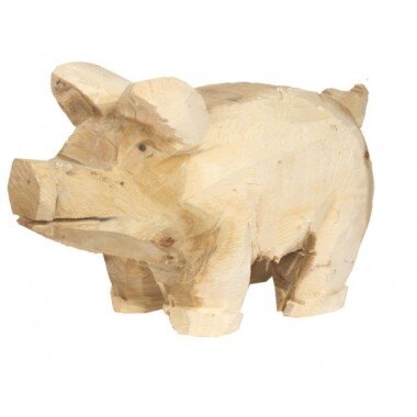 Holz-Schwein Pappel natur H: 30, L: 50 cm