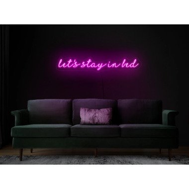 Lets Stay in Bed Neon Schild, Pink, Leuchtreklame