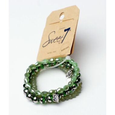 Modeschmuck Armband von Sweet7 in Grün  Silber
