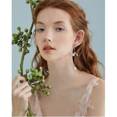 Perle Blume Ohrringe | Handgefertigte Handgemachte Schmuck Einfache Baumeln