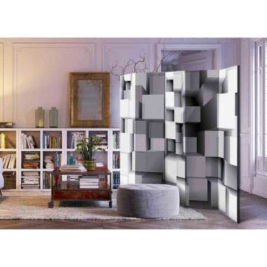 Spanische Wand mit dreidimensionalem Muster Grau