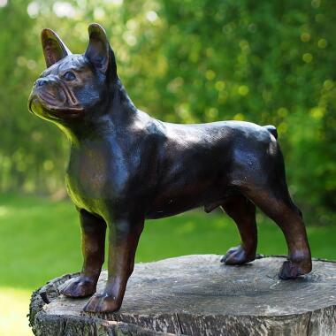Stehende Bulldogge aus Bronzeguss in Lebensgröße Bulldogge Feo